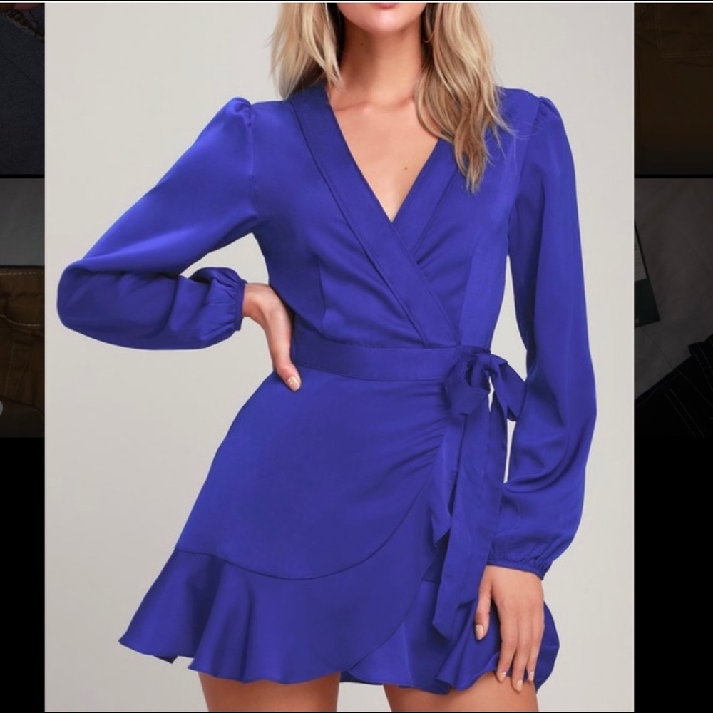 Lulus Satin Wrap Dress
